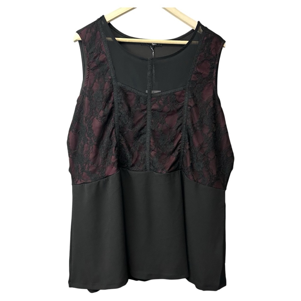 NWT Sloane & Sadie Lace Sleeveless Pemblum Blouse Plus Size 4X